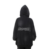 Vintage Mud Dyed Old Hooded Hoodie Sticker Oversize Couple With Open Shirt Zipper Handsome Coat