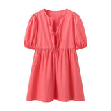 2025 New Women's Wear T-Shirt Style In The Long-Term Solid Shirt Dress Retro