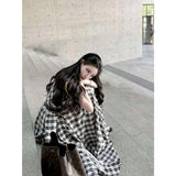 French Design Lattice Sleeveless Round-Neck Dress Women 2025 Summer New Slim Retro Long Dress