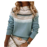 Wish Hot New Sweater Women's Round Collar Color Loose Fashion Knitted Shirt Long Sleeve