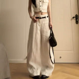 High-End Fashion Temperament Sleeveless Shirt Shirt Top High Waist Straight Casual Trousers Set