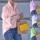 Wish Burst Spring And Summer Lady Long-Sleeved Shirt Women's Street Fashion Loose Solid Color Large-Size Shirt