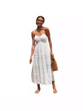 2025 New Women's Bohemian Sling Dress Lace Splicing Big Dress