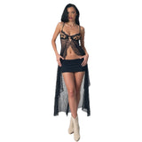 2025 New Women's Fashion Trend Sexy Leopard Lace Body Hollow Sling Vest Woman