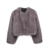 Women's Thick Lamb Fur Black Coat Women's Winter 2025 New Fur
