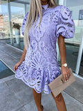 New Sexy Hollow Water-Soluble Lace Lace Lace Commuting Dress