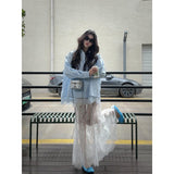Yu Sister Pure Style Wearing White Lace Half-Dress Woman Spring New Design Sense A Word-Brace Hip Long Skirt