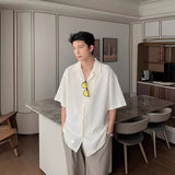 Men's Cuban-Collared Shirt Short-Sleeved Shirt 2025 New Summer Loose Fashion Shirt