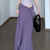 Pure-Want Suit Purple Hanging Neck-Loand Sling Female Summer New Hottie Strap Half Skirt Two Sets