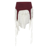 2025 Summer New Women's Hottie Fashion Jennie With High-Waisted Color Irregular Design Half-Dress Skirt