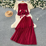 Three-House Folded T-Shirt With Irregular Hembo Skirt Dress Suit Woman