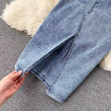 Hong Kong Style In Women's Clothing Set 2025 New Female Sense Short Sling Vest High-Waisted Denim Skirt Tide
