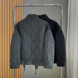 New Solid Color Collar Zipper Large Pocket With Long-Sleeved Cotton Coat Water-Washed Cotton Clothes