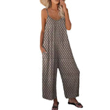 Explosion 2025 Summer Large-Size Women's Clothing Casual Sleeveless Loose Broad-Legged Jumpsuit