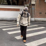 Autumn And Winter Fair Island Jack Flower Sweater Men's Korean Version Of Loose Minority Ethnic Style Design Knitted Shirt