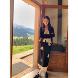 Black Wave Point Splicing Skirt Women's Dress 2025 New High-End Design Feeling Thin Straight-Tender Skirt
