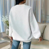 New Wish Autumn And Winter Burst Round Neck Solid Color Fashion Long-Sleeved Lady's Clothing