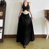 2025 New Women's Wear Winter Winter New Women's Fashion Sexy V-Neck Neck Vest High Waist Half Skirt