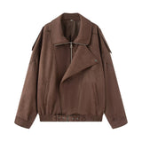Ins2025 New Fashion Temperament Womenswear Designer Loose Leather Jacket