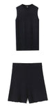 Women's Clothing 2025 Spring New Fashion Casual Multi-Color Knitted Vest + Shorts Set
