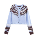 Ins2025 New Fashion Temperament Women's Colored Knitted Cardigan