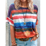 Explosion Women's Clothing 2025 New Summer Gradient Girl Short-Sleeved T-Shirt
