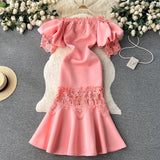 Hottie Thoracic Striped Knitted Dress Elastic Slimming Temperament High-End Ass Skirt
