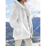 Wish2025 Hot New Autumn And Winter Loose Plush Multi-Color Hooded Coat Woman