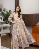 Elegant Retro Print Heavy Lifting Nail Bead Dress Set Two-Piece Top Plus Long Dress