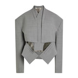 2025 Fashion Casual Women's Commuting Fish Bone Sling Suit Jacket Trousers Three-Piece Set Of Women