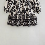 Shirt-Style Single-Dlong Short Dress 2025 Spring/Summer V-Neck Print Long-Sleeved Loose Miniskirt