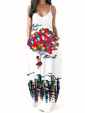 Wish New Summer Cool Sling Dress Print Temperament Street Large-Size Dress Woman