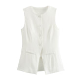 Women's Clothing 2025 Summer New Women's Four-Color Fashion Repair Vest + Shorts Suit Women