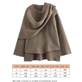 2025 Winter New Women Equipped With Scarf Long-Sleeved Blended Coat Loose Temperament Coat