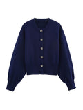 Women's Clothing 2025 Spring New Flower Button Decoration Knitted Shirt Skirt Set
