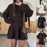 2025 Women's Wrinkle Collar Long-Sleeved Shirt High-Waisted Rope Shorts Fashion Casual Two-Piece Set