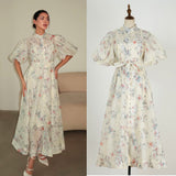 Summer Court Style High Design Feeling Heavy Industry Nail Drill Short Sleeve Single Buckle Dress + Sling
