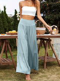 2025 Summer Leisure Wide-Legged Cotton Pop High-Waisted Loose Trousers Women's Trousers