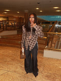 Temperament Commuting Retro Plaid Long Sleeves To Collect Waist Thin Shirt 2025 Autumn Explosion