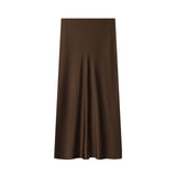 Z2025 New Fashion Temperament Silk Hyssy Texture Simple Straight Fan Flute Skirt 8534855