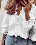 2025Wishebay Spring And Summer New Long-Sleeved Leafed Shirt