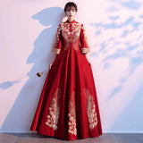 Bride Toast Dress Show 2025 New Medium And Long-Term Wedding Girl Can Usually Wear Back To The Door Plain Dress Evening Dress
