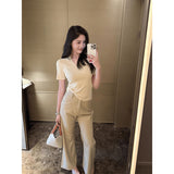 Korean High-End Micro-Sleeking Casual Pants Women 2025 Spring New Slim Slim High Waist Loose Straight Broad Leg Pants