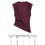 Women's Clothing 2025 Spring New New Fashion Folding Decoration Asymmetrical With Pad Shoulder Dress Woman