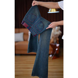 Blue High-Waisted Micro-Tight Jeans Women's Spring And Autumn Pear-Shaped Body Narrow Version Of Slim Elastic Showing Thin Straight Trousers