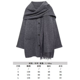2025 Women's Autumn New Asymmetric Scarf Short Loose Knit Coat