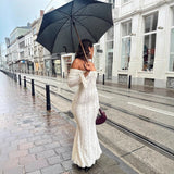 Women's Dress 2025 New Fashion Elegant Sexy One-Word Shoulder Lace Dress