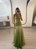 2025 Summer Fashion New Temperament Famous Hanging Neck Sling Dress Suit Gradually Loose Dance Dress