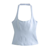 2025 Summer New Slimming Women's Short-Skinned Waistcoat Women's Back-To-Back Top
