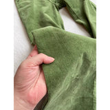 Real-Valent Retro Green High-Waisted Plus Velvet Slack Autumn And Winter New Set Thin Corduroy Broad Leg Trousers